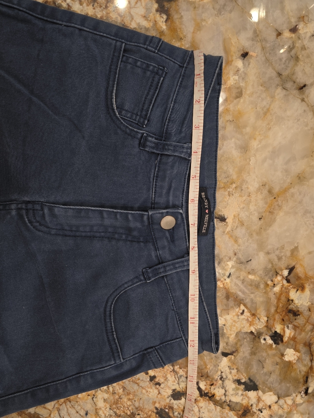 Brandy Melville High Waisted Denim Shorts Navy Blue S - Picture 4 of 5
